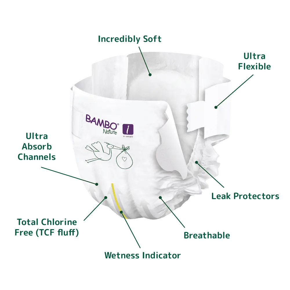 Bambo Nature Diapers size 1, (2-4 kg / 4-9 lbs), 22 pcs