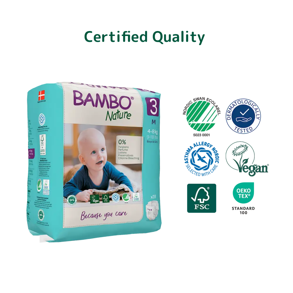 Bambo Nature Diapers size 3, (4-8 kg / 9-18 lbs), 28 pcs