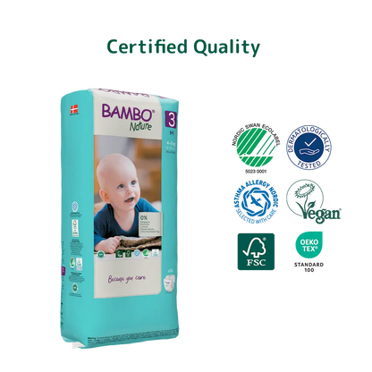 Bambo Nature Diapers size 3, (4-8 kg / 9-18 lbs), 52 pcs