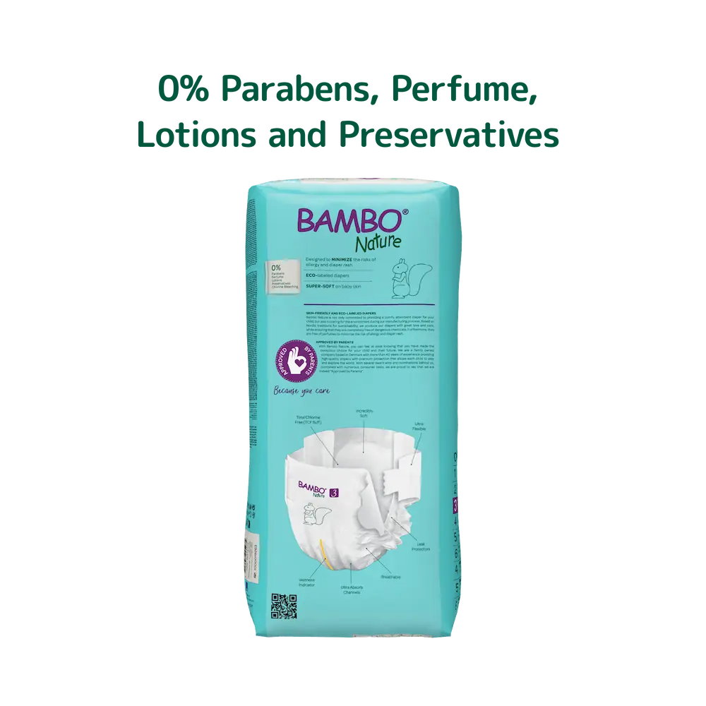 Bambo Nature Diapers size 3, (4-8 kg / 9-18 lbs), 52 pcs