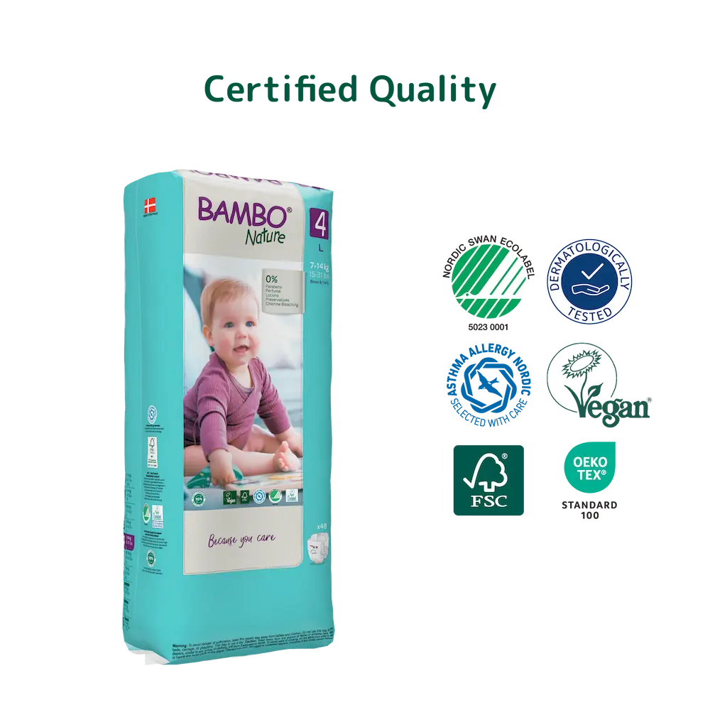 Bambo Nature Diapers size 4, (7-14 kg / 15-31 lbs), 48 pcs