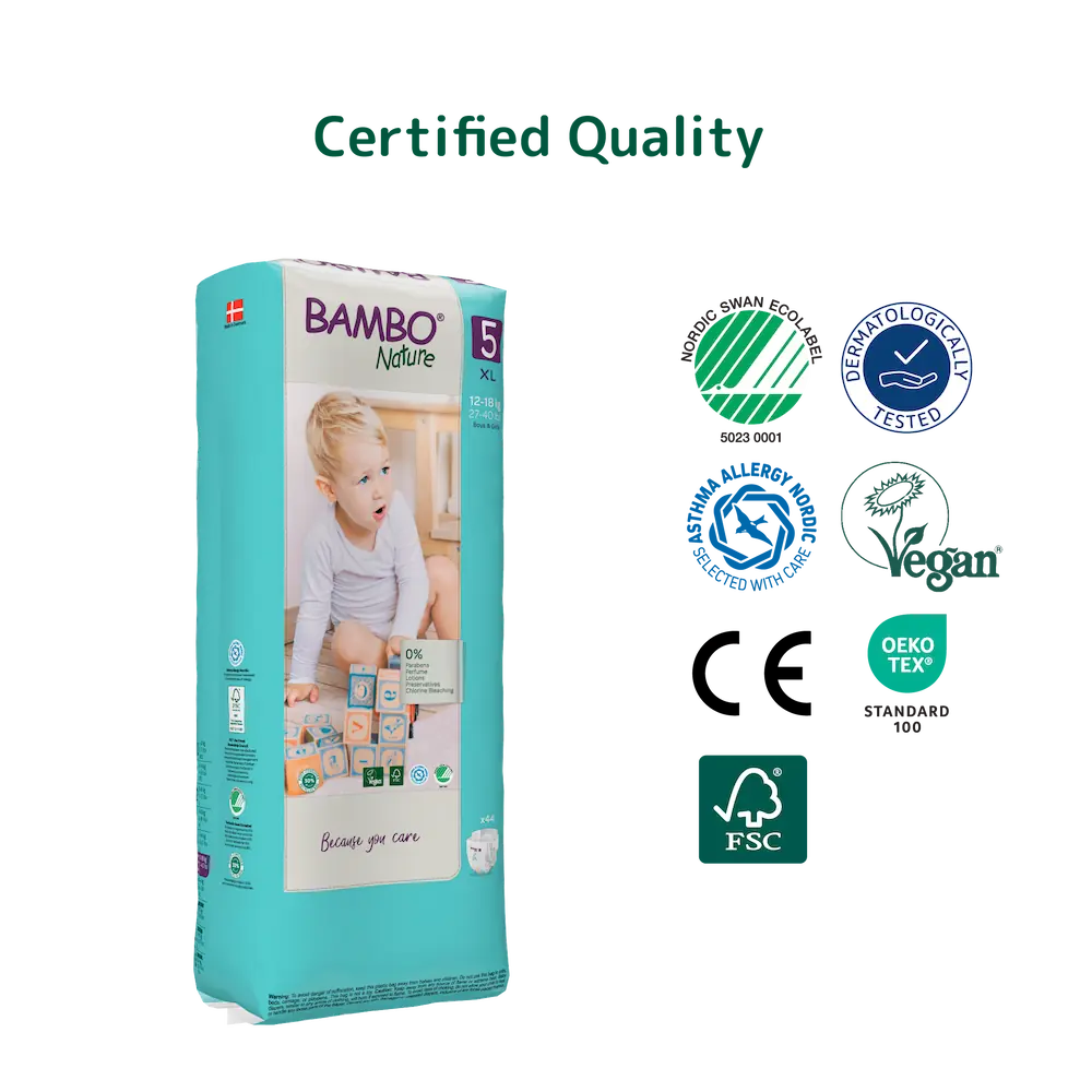 Bambo Nature Diapers size 5, (12-18 kg / 27-40 lbs), 44 pcs