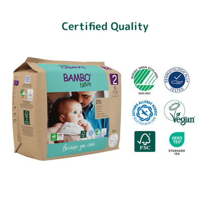 Bambo Nature Diapers size 2, (3-6 kg / 7-13 lbs), 30 pcs