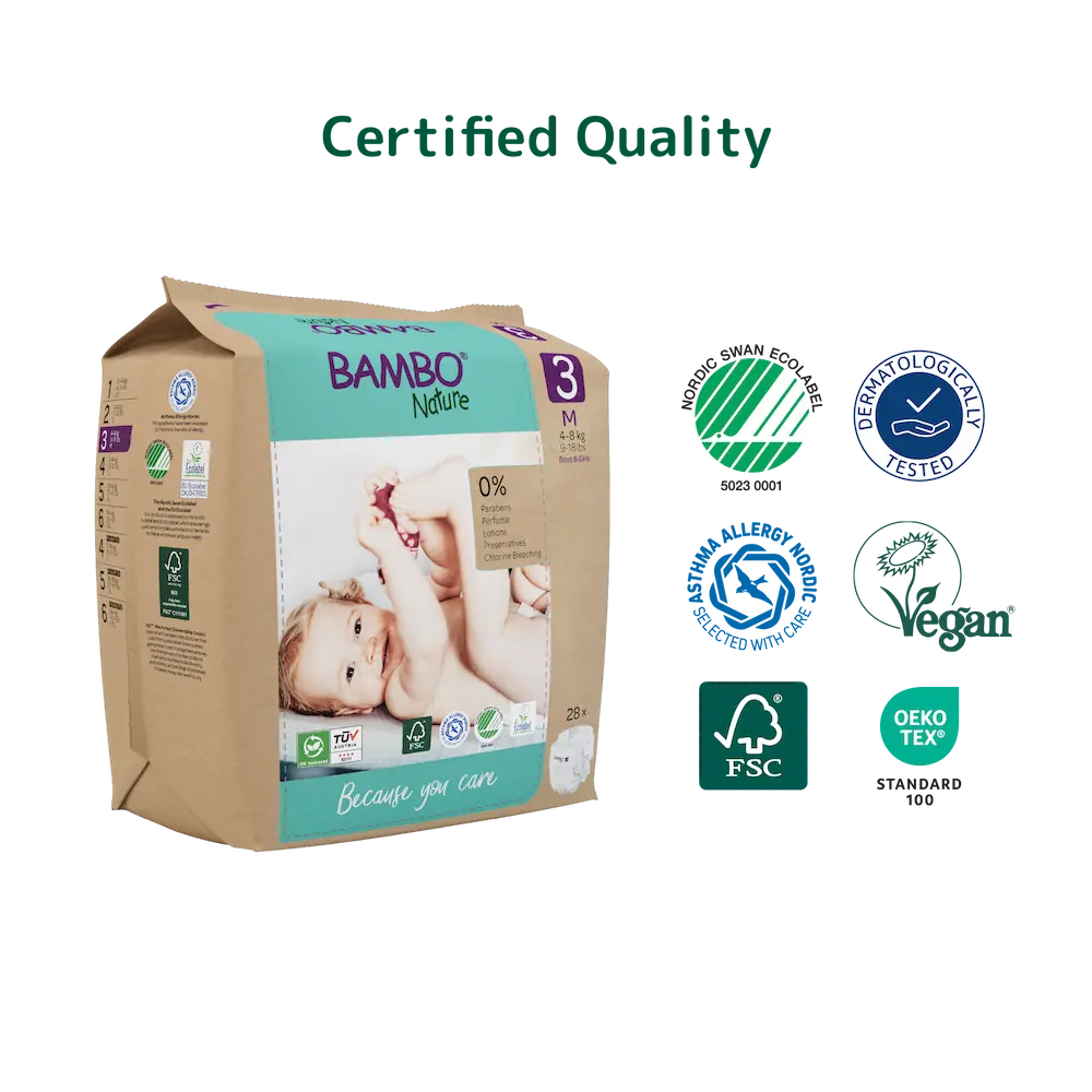 Bambo Nature Diapers size 3, (4-8 kg / 9-18 lbs), 28 pcs