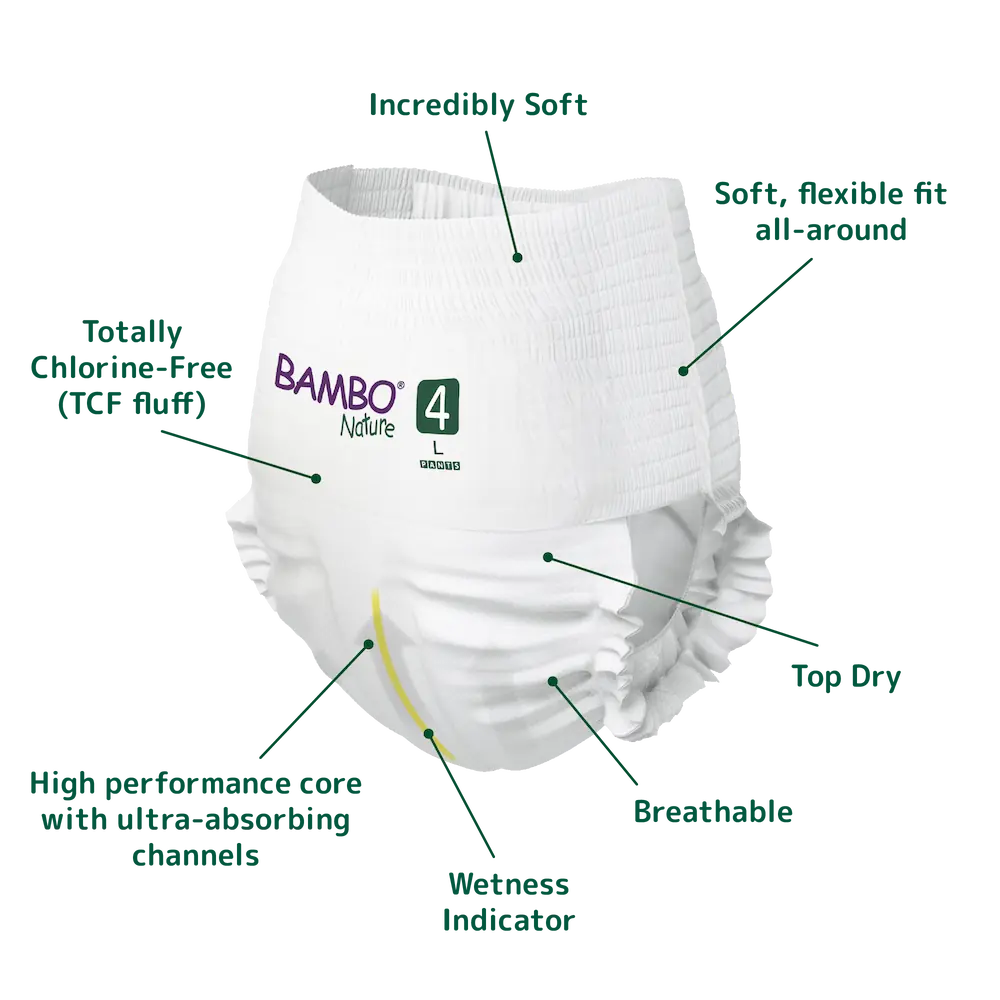 Bambo Nature Pants size 4 (7-12 kg / 15-26 lbs), 20 pcs