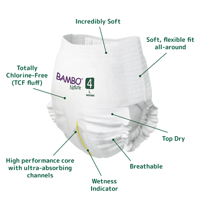 Bambo Nature Pants size 4 (7-12 kg / 15-26 lbs), 20 pcs