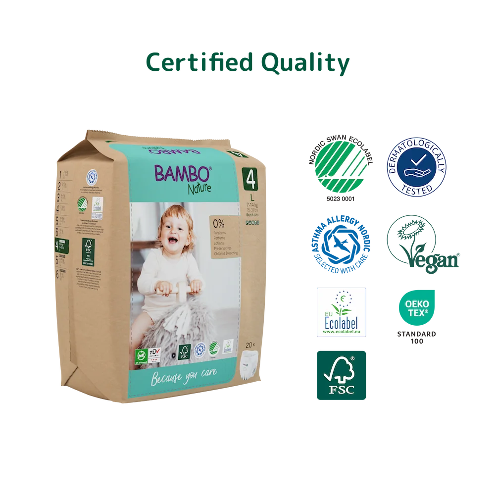 Bambo Nature Pants size 4 (7-12 kg / 15-26 lbs), 20 pcs