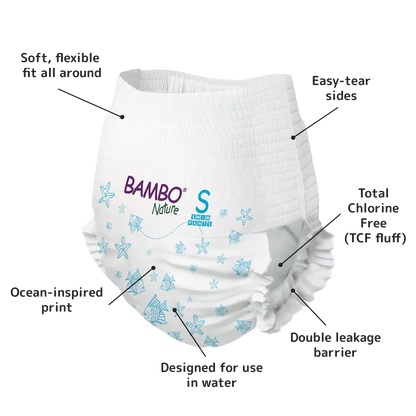 Bambo Nature Swim Pants Size S (7-12 kg / 15-26 lbs), 12 pcs