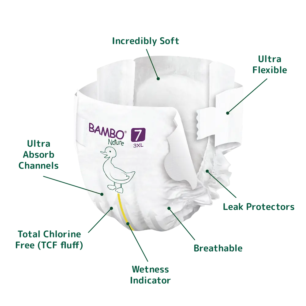 Bambo Nature Diapers size 7, (18+ kg / 40+ lbs), 40 pcs