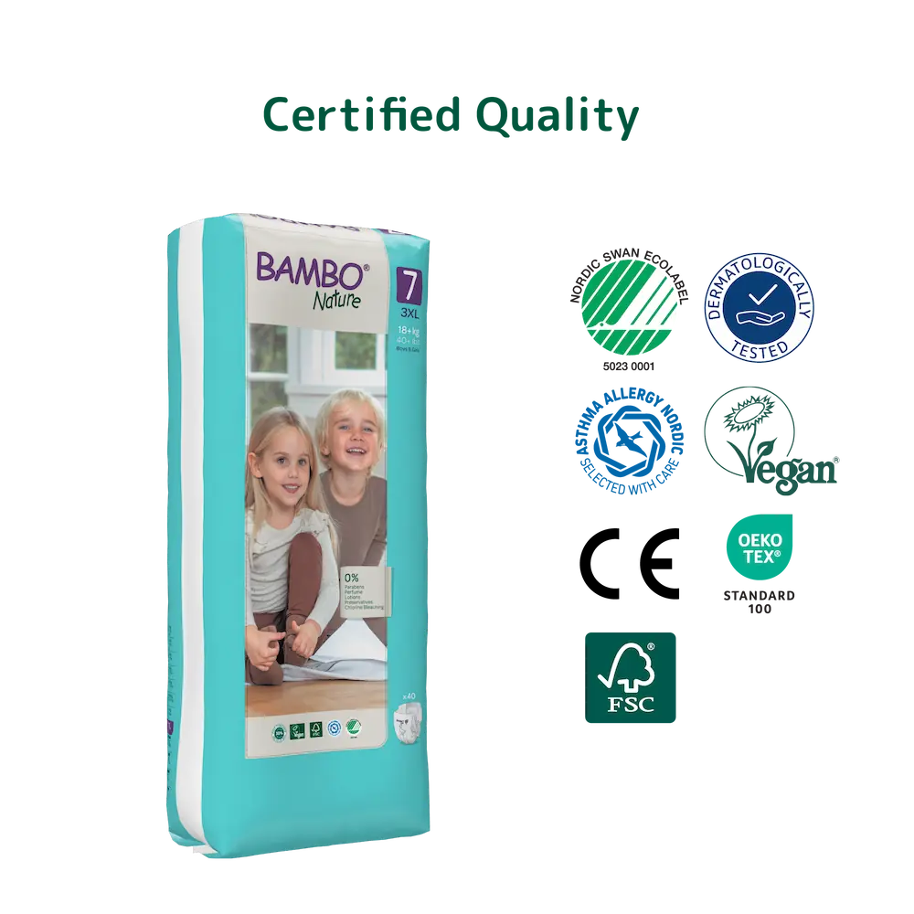 Bambo Nature Diapers size 7, (18+ kg / 40+ lbs), 40 pcs