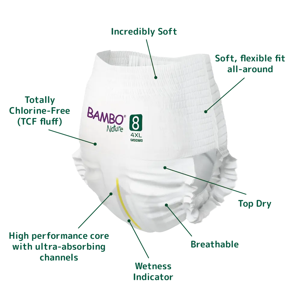 Bambo Nature Pants size 8 (19+ kg / 42+ lbs), 16 pcs