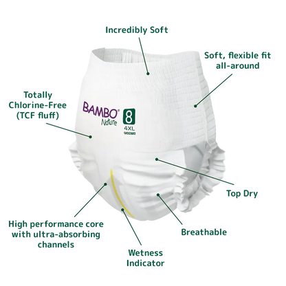 Bambo Nature Pants size 8 (19+ kg / 42+ lbs), 16 pcs