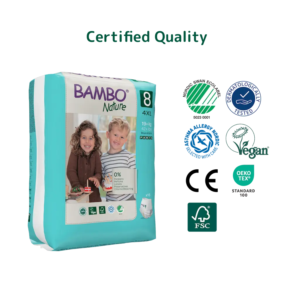 Bambo Nature Pants size 8 (19+ kg / 42+ lbs), 16 pcs