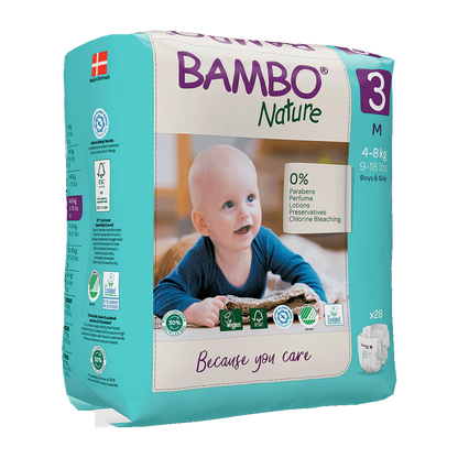 Bambo Nature Diapers size 3, (4-8 kg / 9-18 lbs), 28 pcs