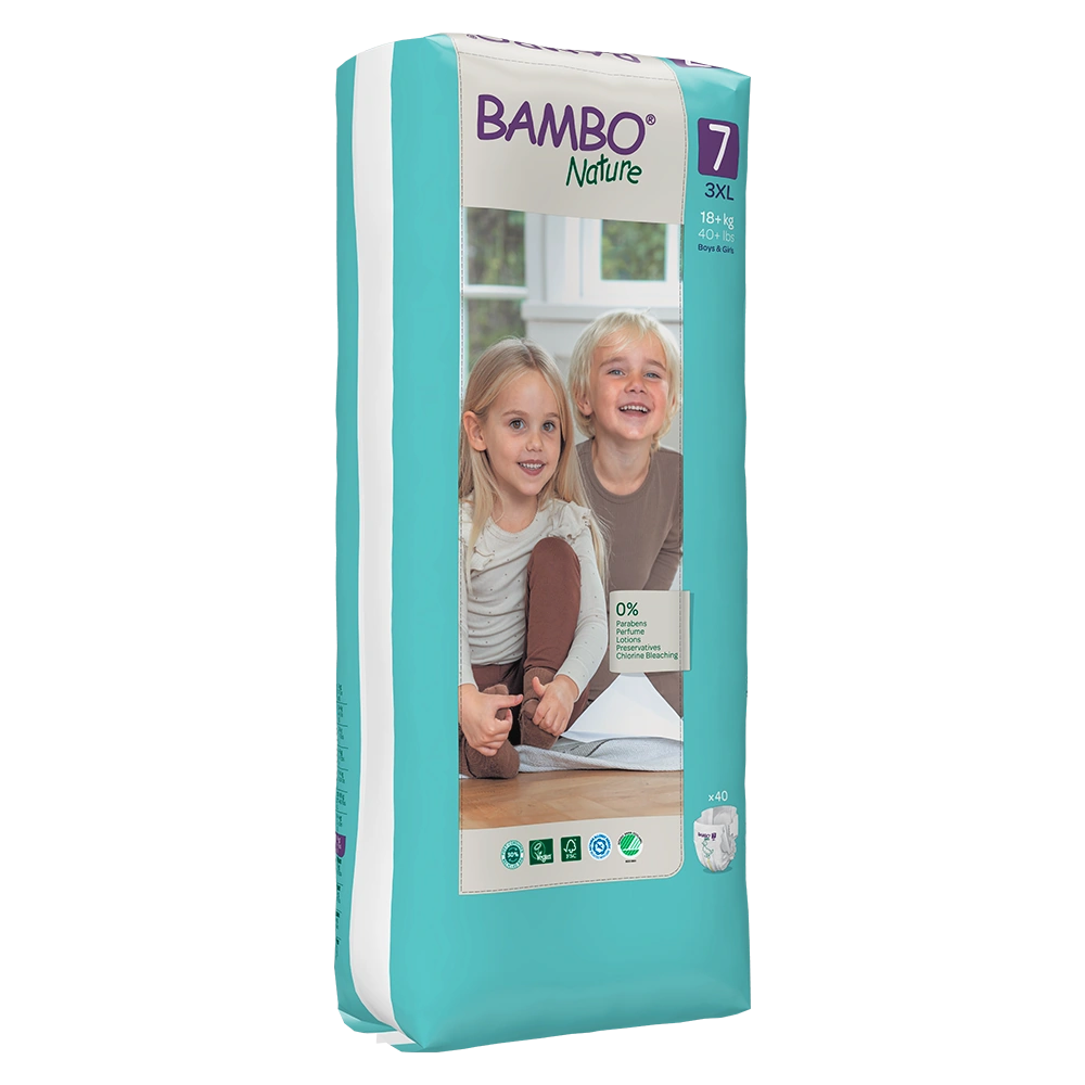 Bambo Nature Diapers size 7, (18+ kg / 40+ lbs), 40 pcs